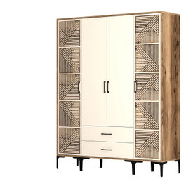Hanah Home Kumsal PTP Armario Nogal y Crema